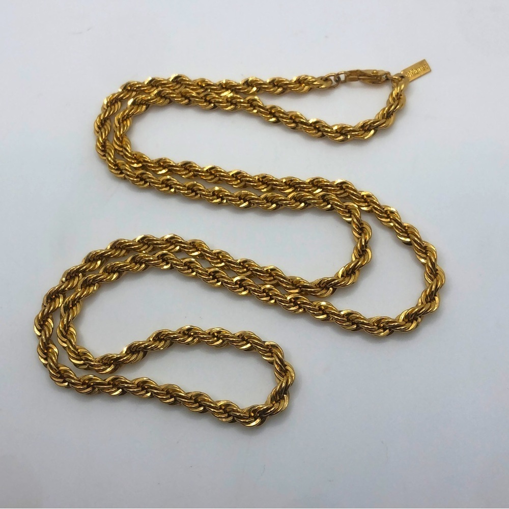 Vtg Monet Gold Plated Gold Tone Thick Rope Twist Chain 5mm / 30”